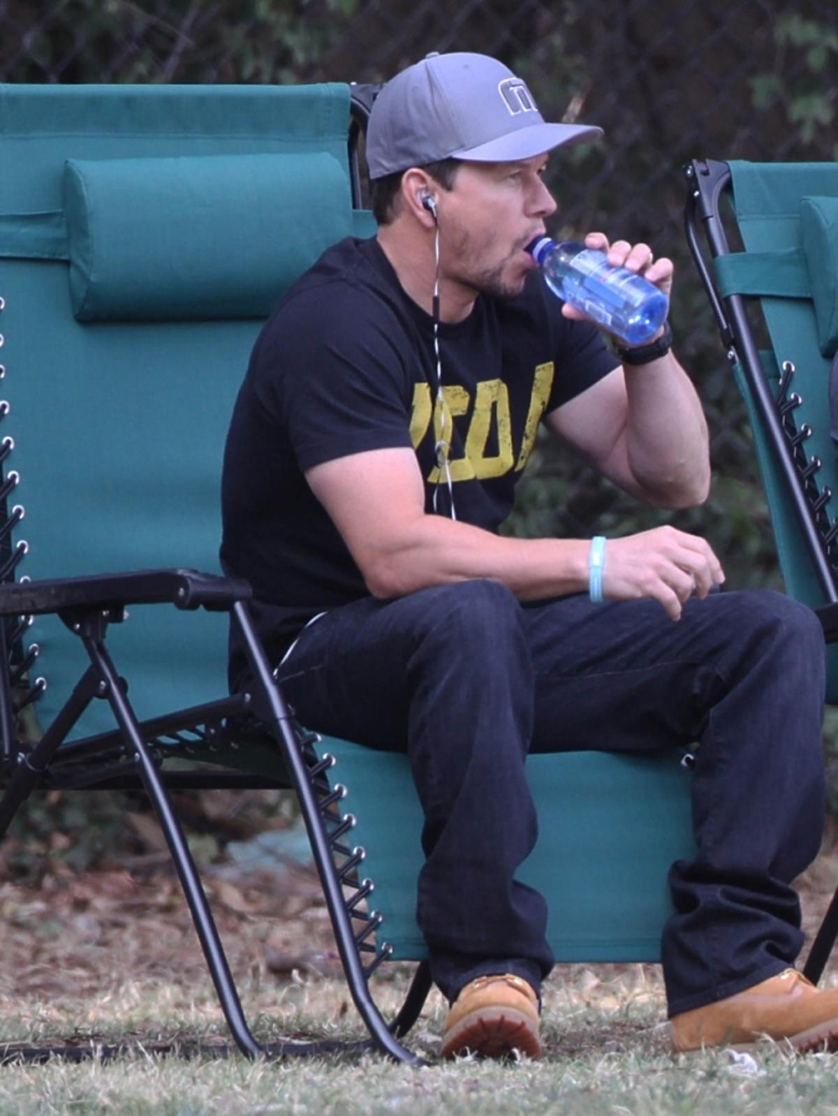 Mark Wahlberg na meczu syna
