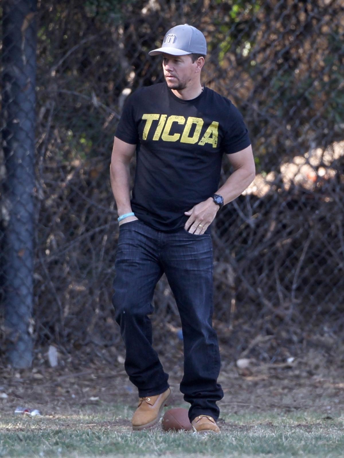 Mark Wahlberg na meczu syna