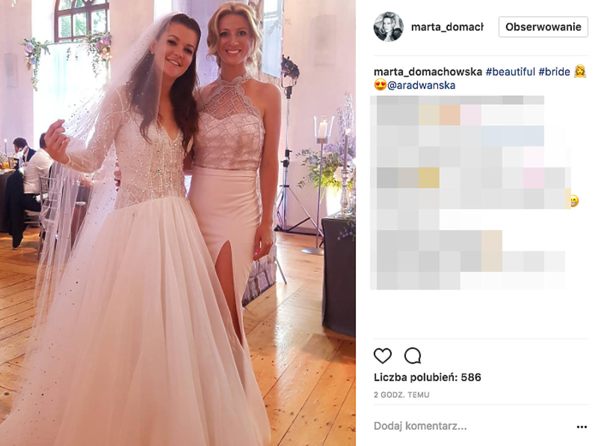 Marta Domachowska i Agnieszka Radwańska na jej weselu