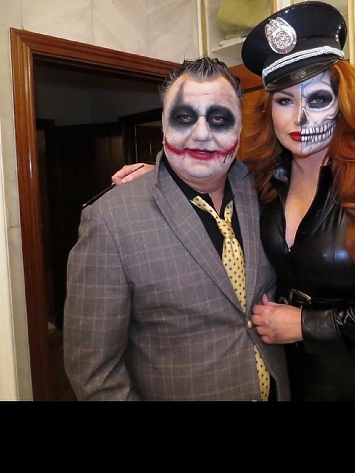Marta Grycan z mężem na Halloween 2014