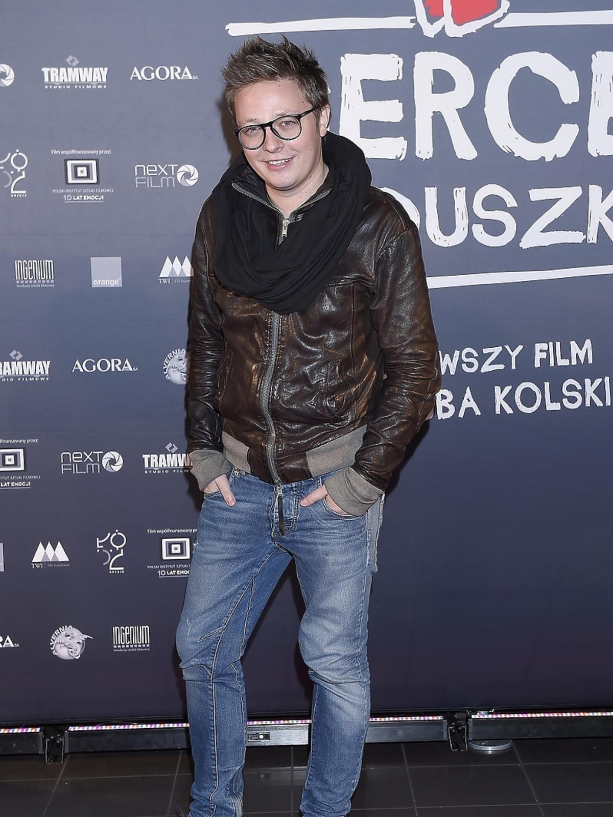 Mateusz Szymkowiak na premierze filmu 