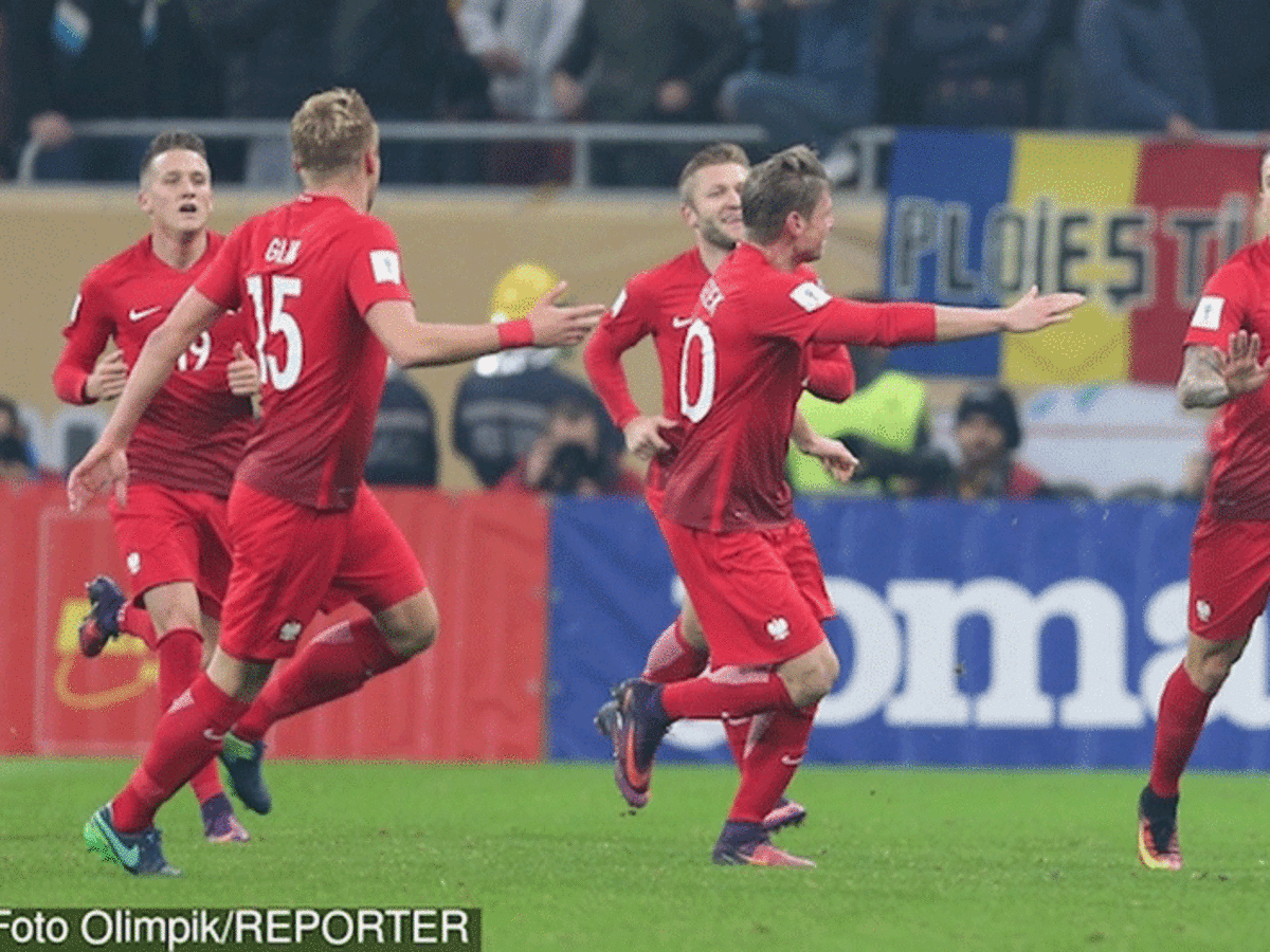 Mecz Polska-Rumunia - Kamil Grosicki cieszy się z gola!