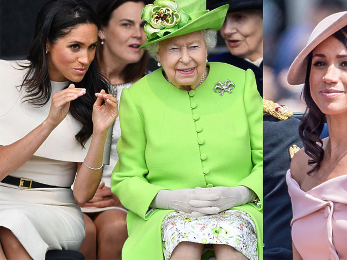 Meghan Markle i królowa Elżbieta II podczas oficjalnej wizyty