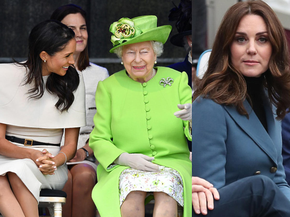 Meghan Markle i królowa Elżbieta II w Cheshire podczas oficjalnej wizyty