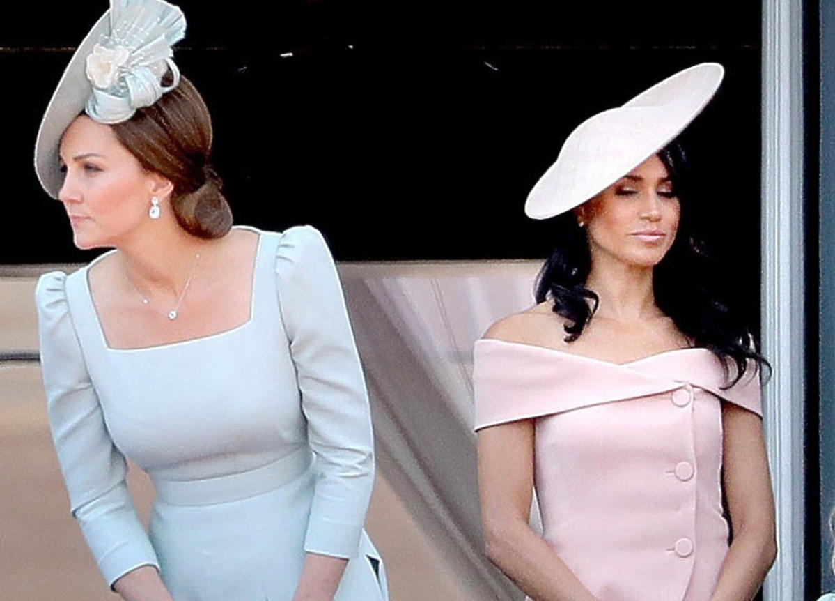 Meghan Markle i księżna Kate podczas urodzin królowej Elżbiety II