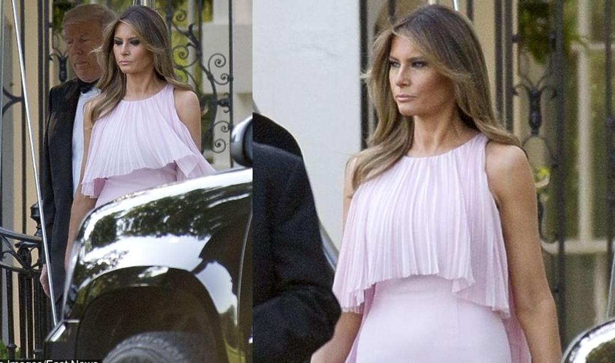 Melania Trump w różowej sukni