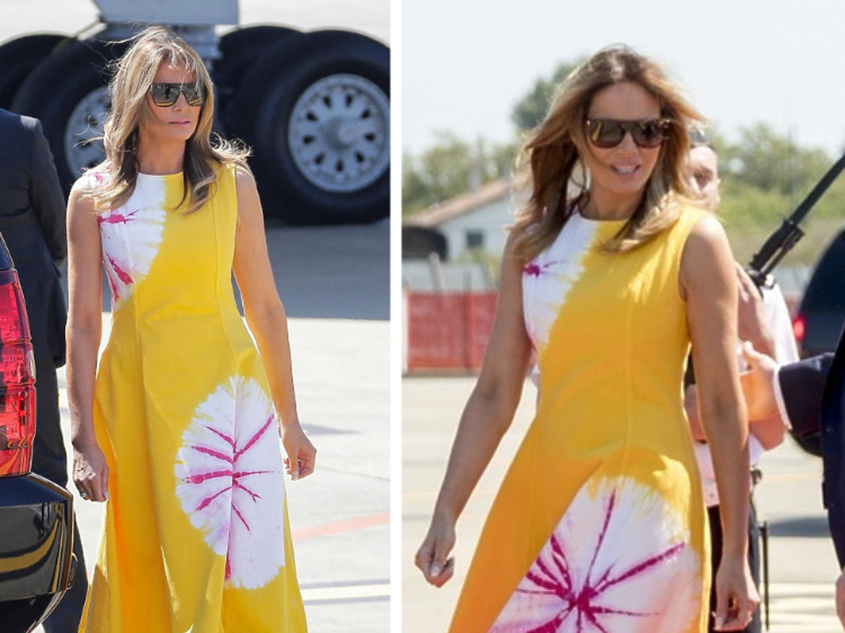 Melania Trump w żółtej sukience
