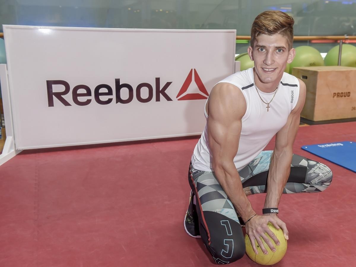 Michał Baryza podczas przygotowań do Reebok Fitness Camp 2015