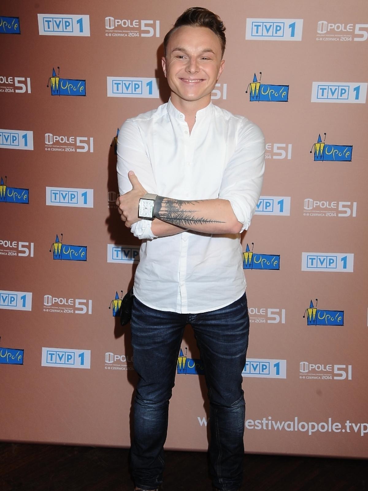 Michał Kaczmarek na konferencji przed festiwalem Opole 2014