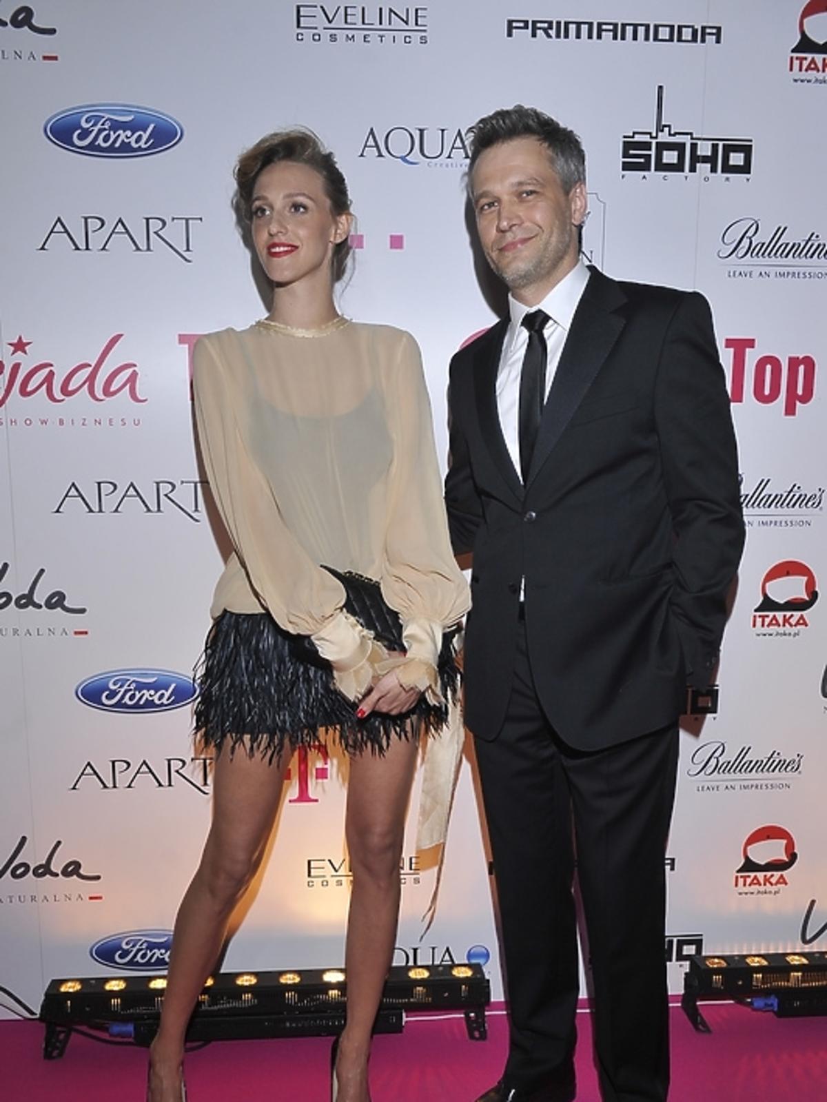 Michał Żebrowski z żoną na imprezie Plejada Top 10 2013
