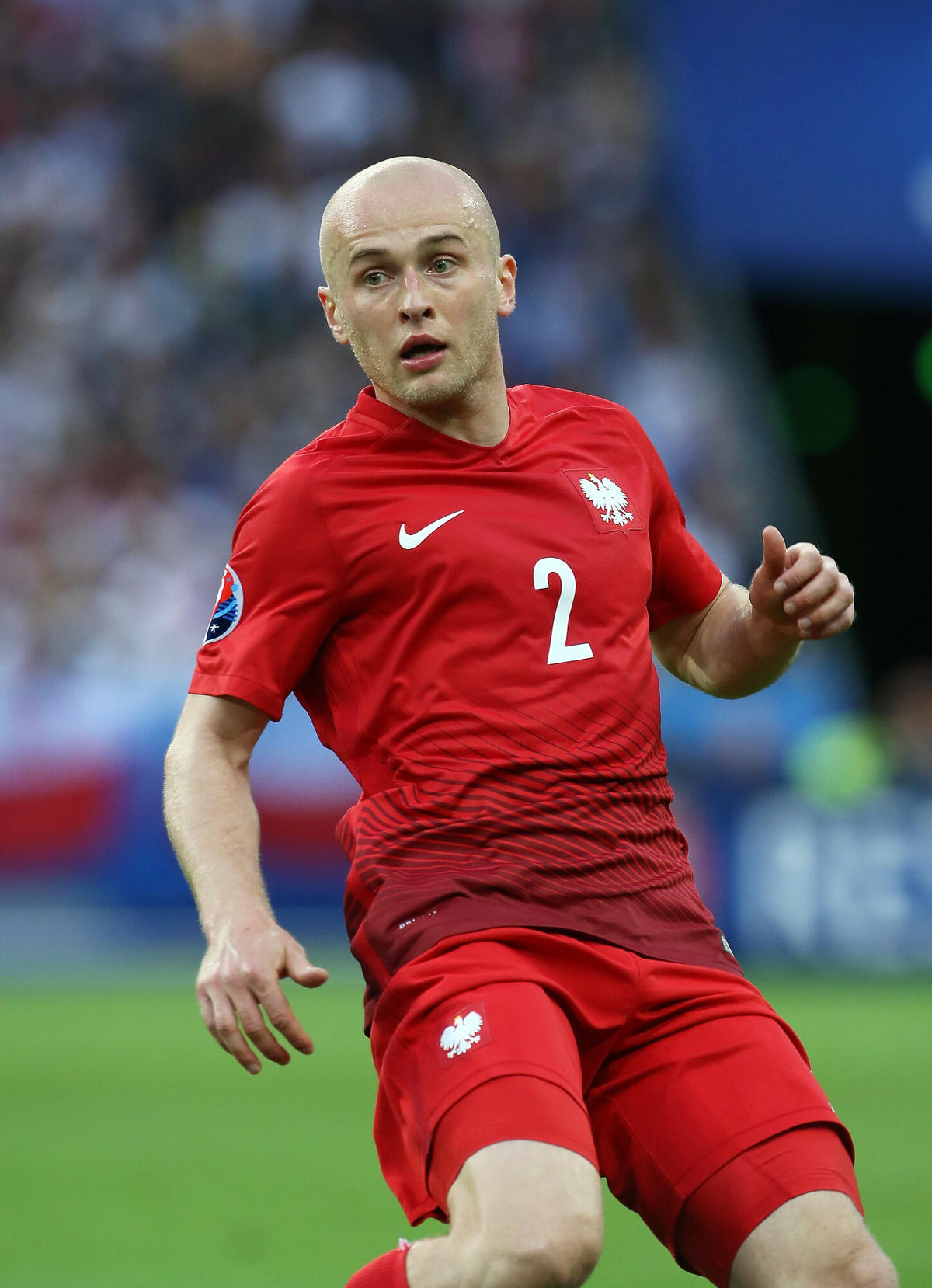 Michał Pazdan na boisku na Euro 2016