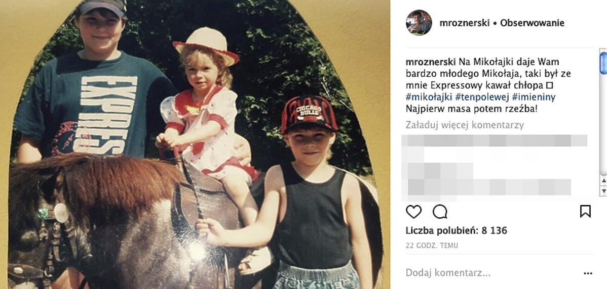 Mikołaj Roznerski jako grubasek w dzieciństwie