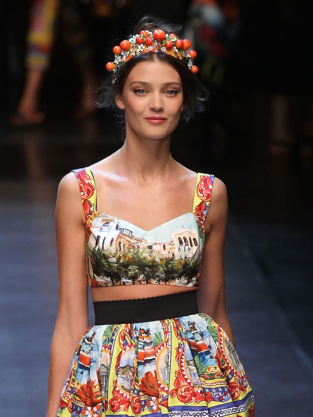 Modelka na pokazie Dolce & Gabbana