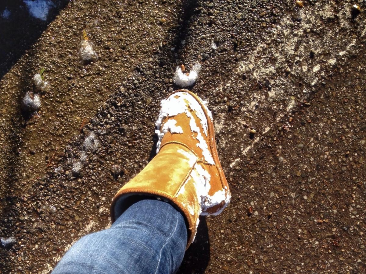 Mokre zimowe buty