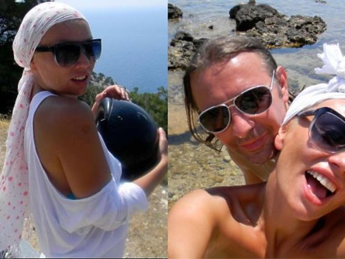 Monika Jarosińska z mężem w podróży poślubnej