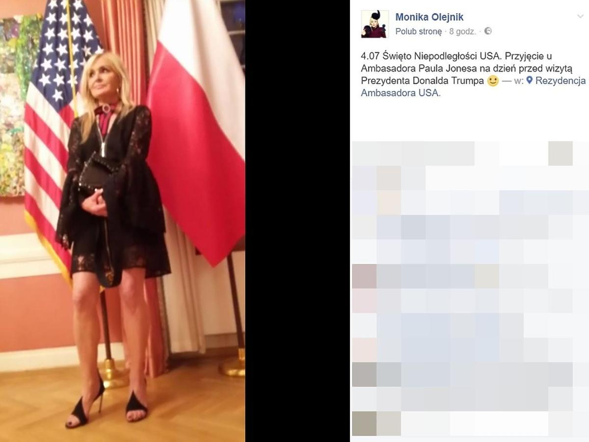 Monika Olejnik na przyjęciu w ambasadzie USA