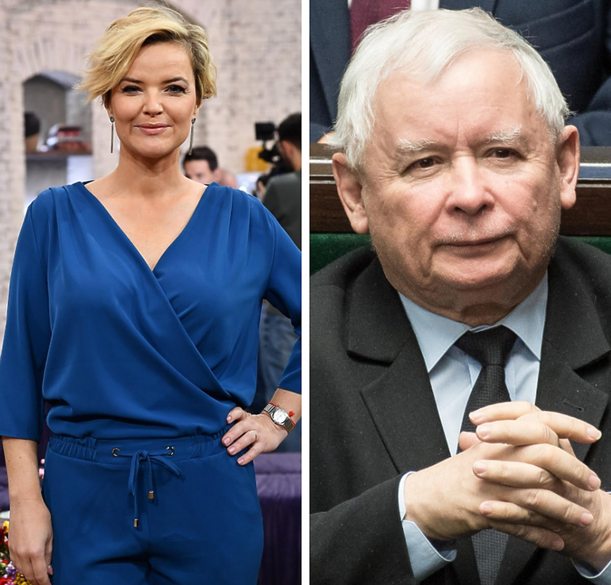 Monika Zamachowska i Jarosław Kaczyński