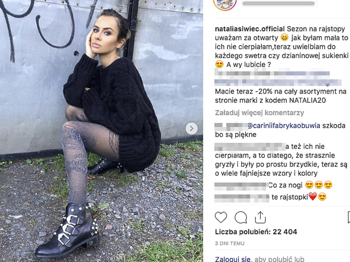 Natalia Siwec w rockowych butach