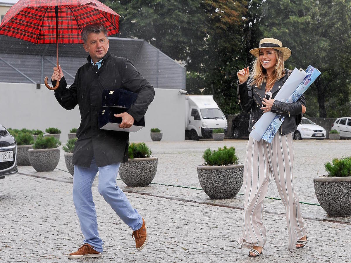 Natasza Urbańska i Janusz Józefowicz w studiu TVP