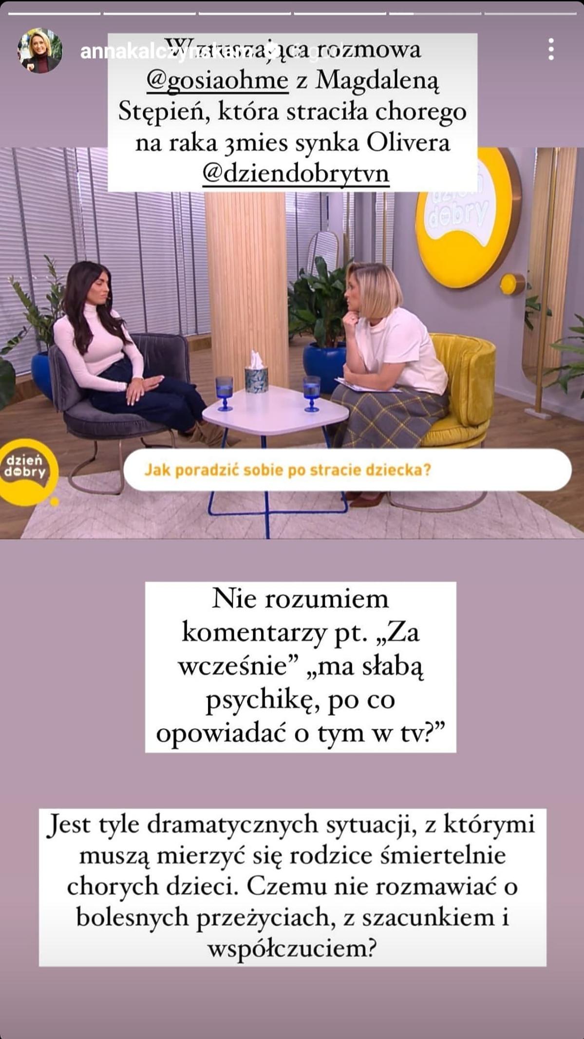 nna Kalczyńska broni wywiadu z Magdaleną Stępień
