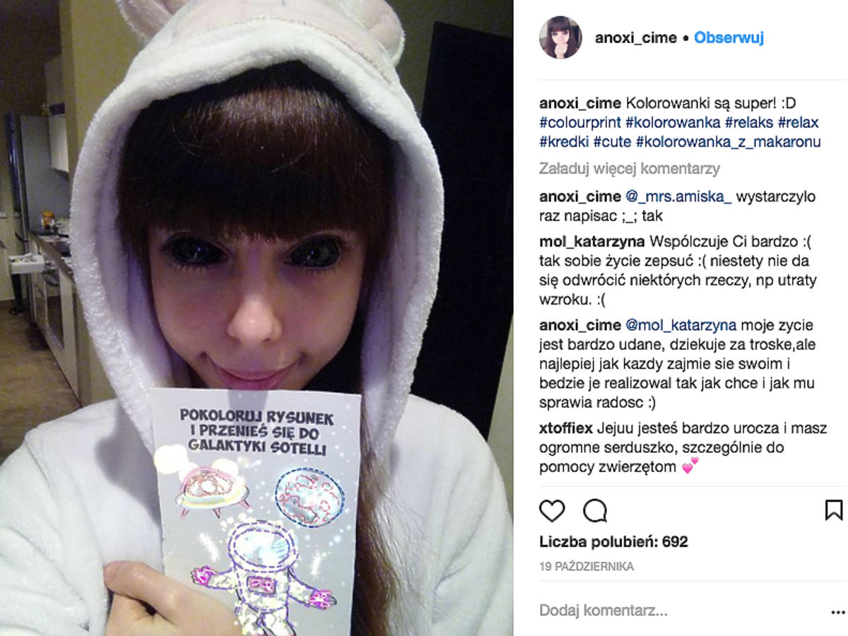Ola Sadowska traci wzrok po wytatuowaniu gałek ocznych