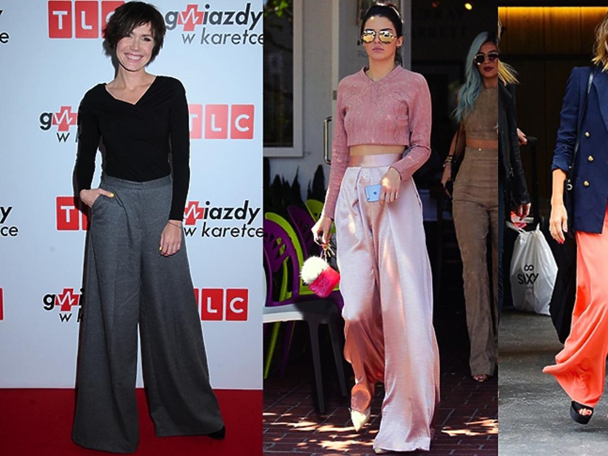 Olga Bołądź, Kendall Jenner, Jessica Alba w szerokich spodniach