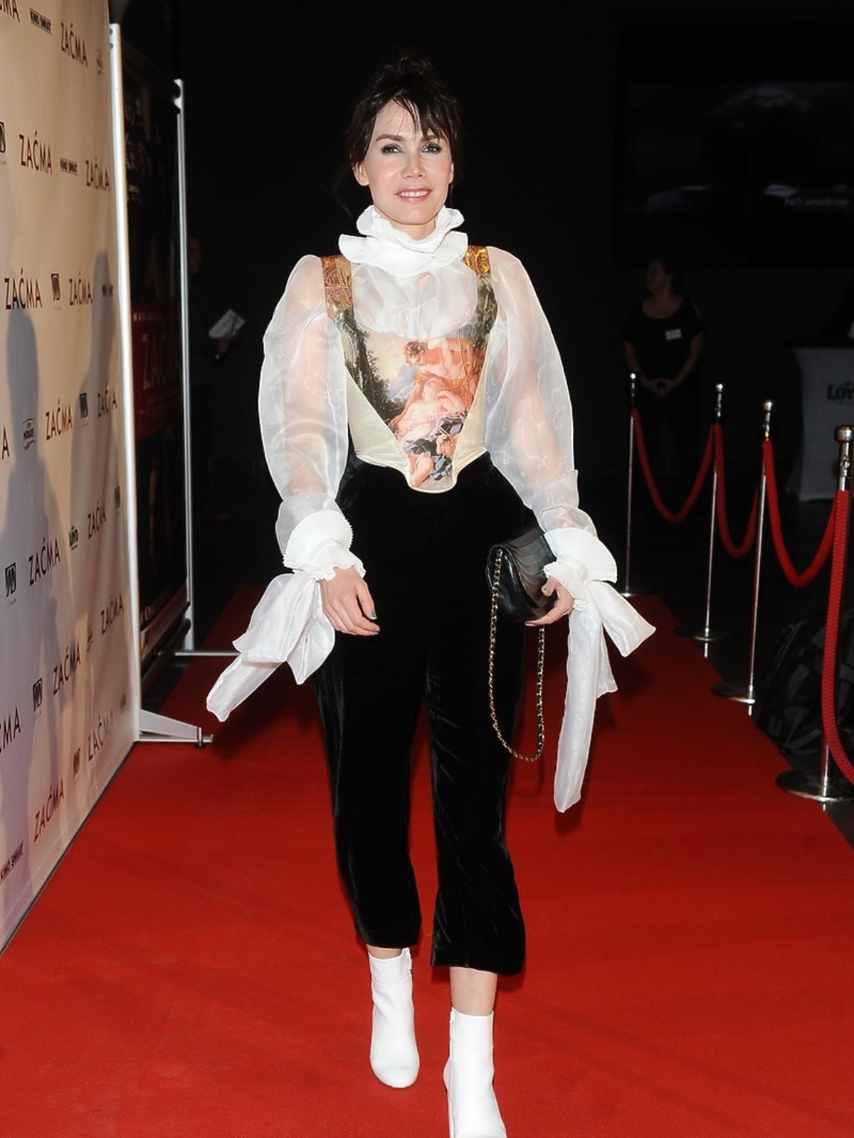 Olga Bołądź na premierze filmu