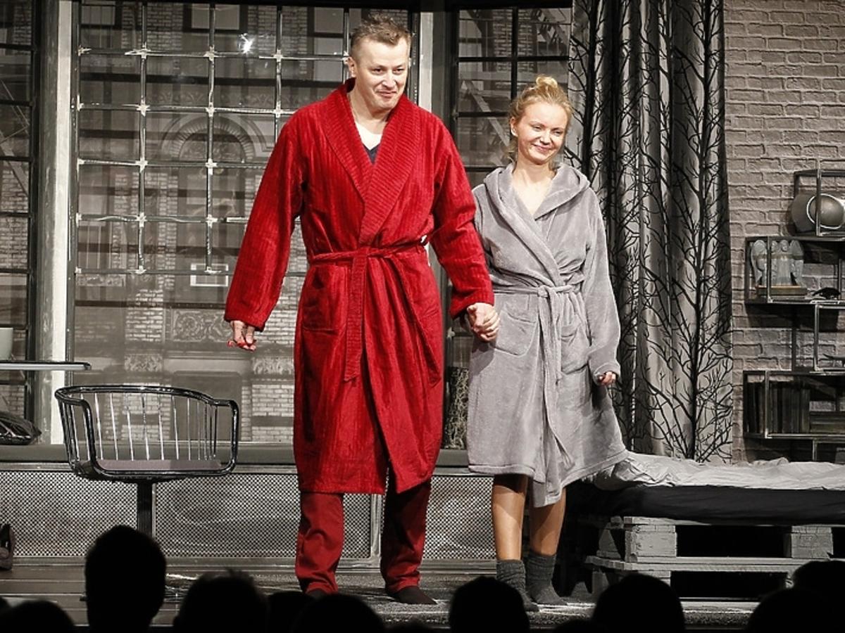 Olga Borys i Wojciech Majchrzak na premierze spektaklu 