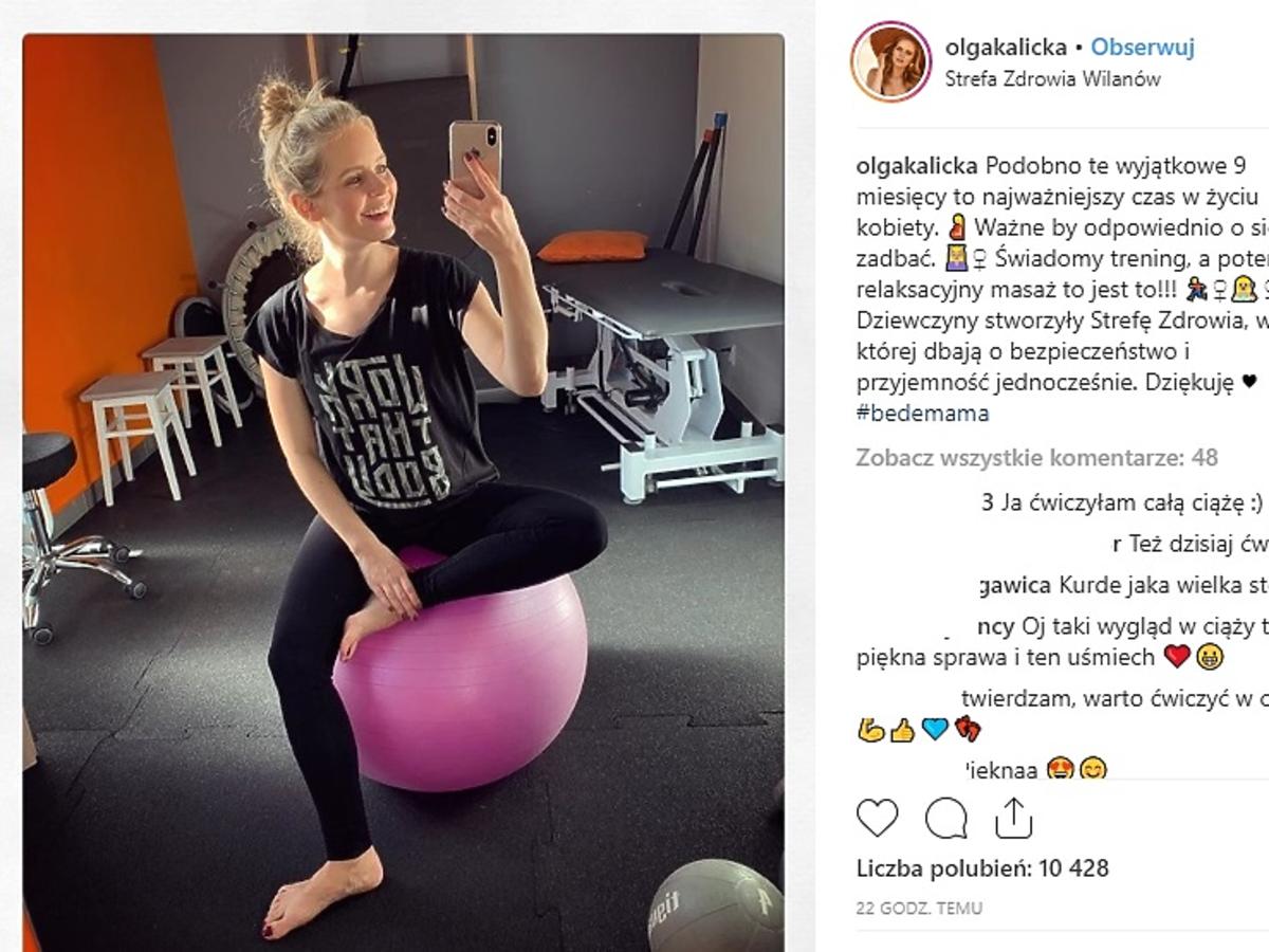 Olga Kalicka ćwiczy w ciąży 