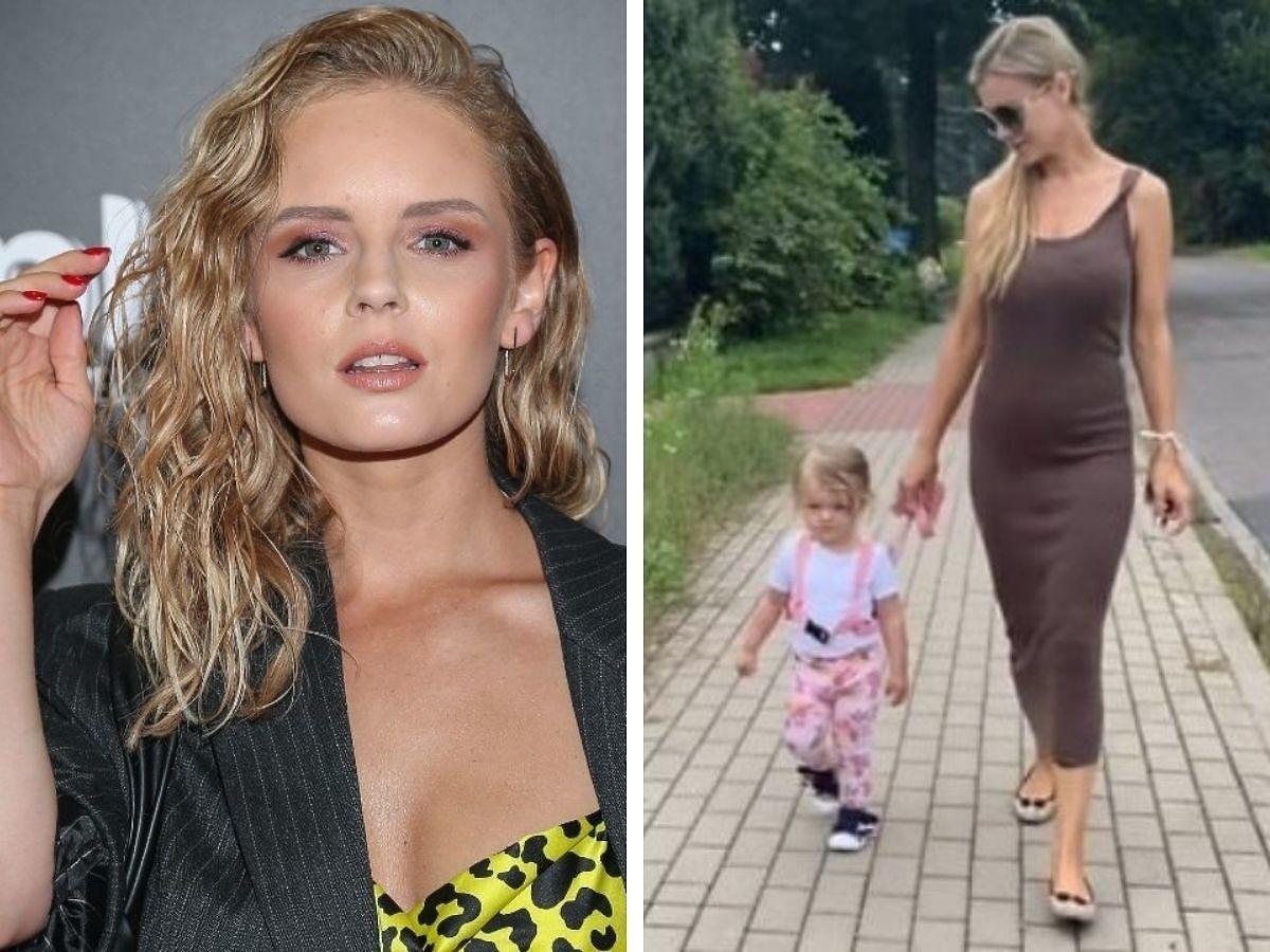 Olga Kalicka i Joanna Krupa z córką Ashą na smyczy