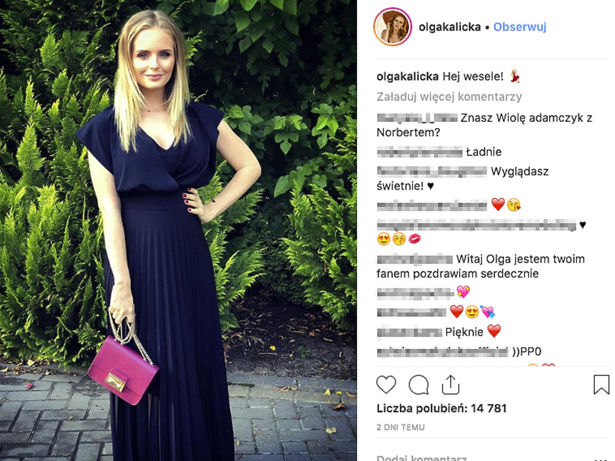 Olga Kalicka na weselu