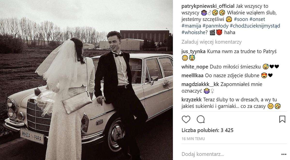 Patryk Pniewski wziął ślub?! Pokazał zdjęcie i jego fanki zamarły!