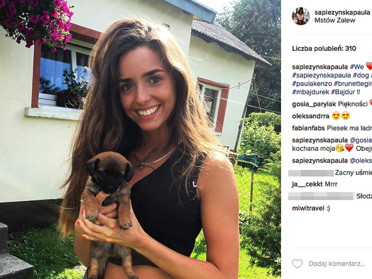 Paula Sapieżyńska z pieskiem