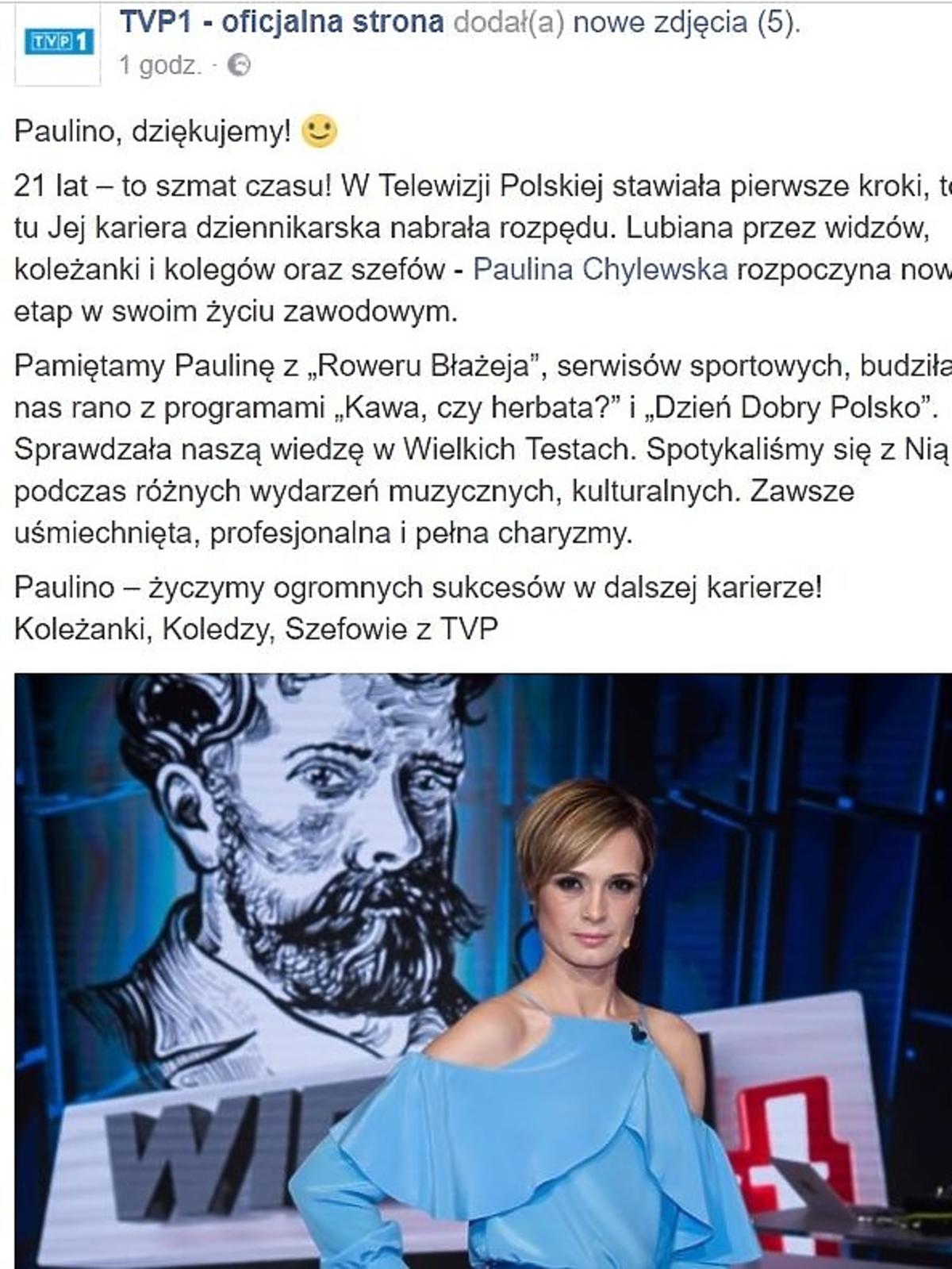Paulina Chylewska odchodzi z TVP