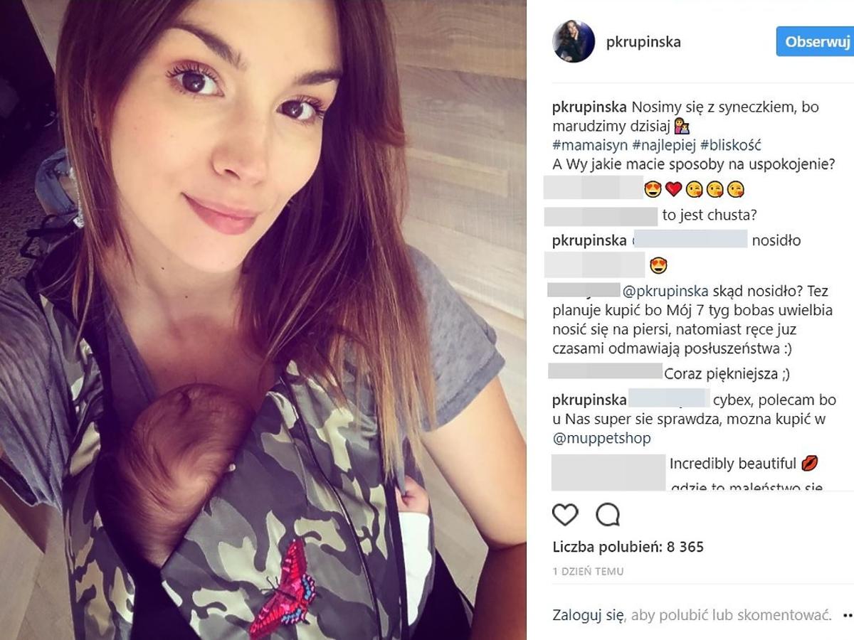 Paulina Krupińska kupiła nosidełko za ponad tysiąc złotych