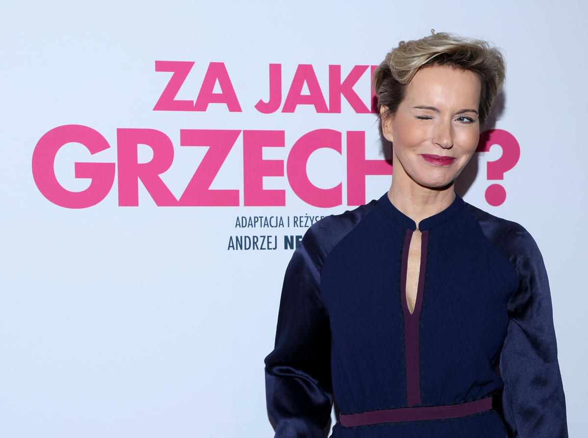 Paulina Smaszcz na premierze 