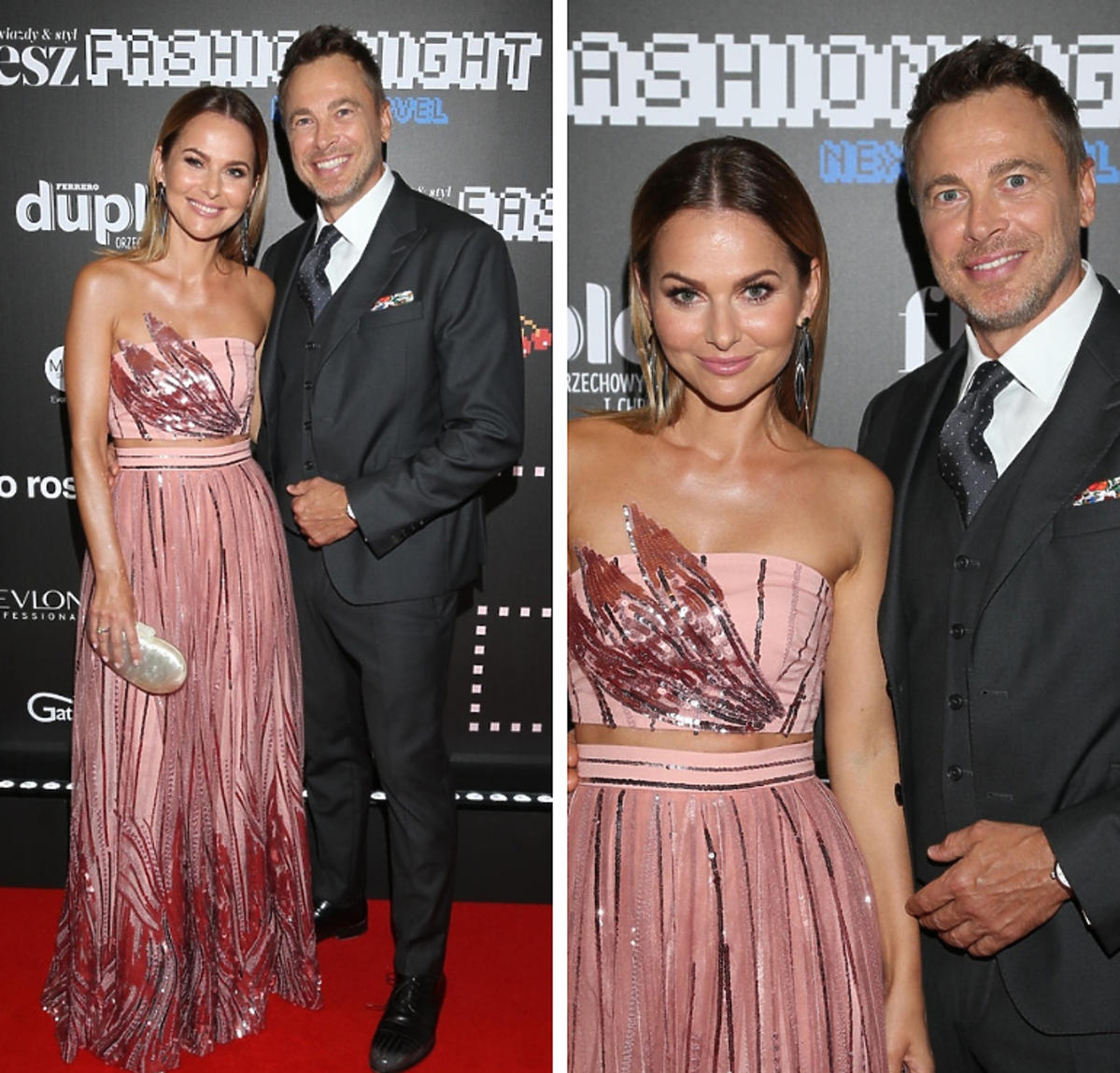 Paulina Sykut z mężem na gali Flesz Fashion Night 2019