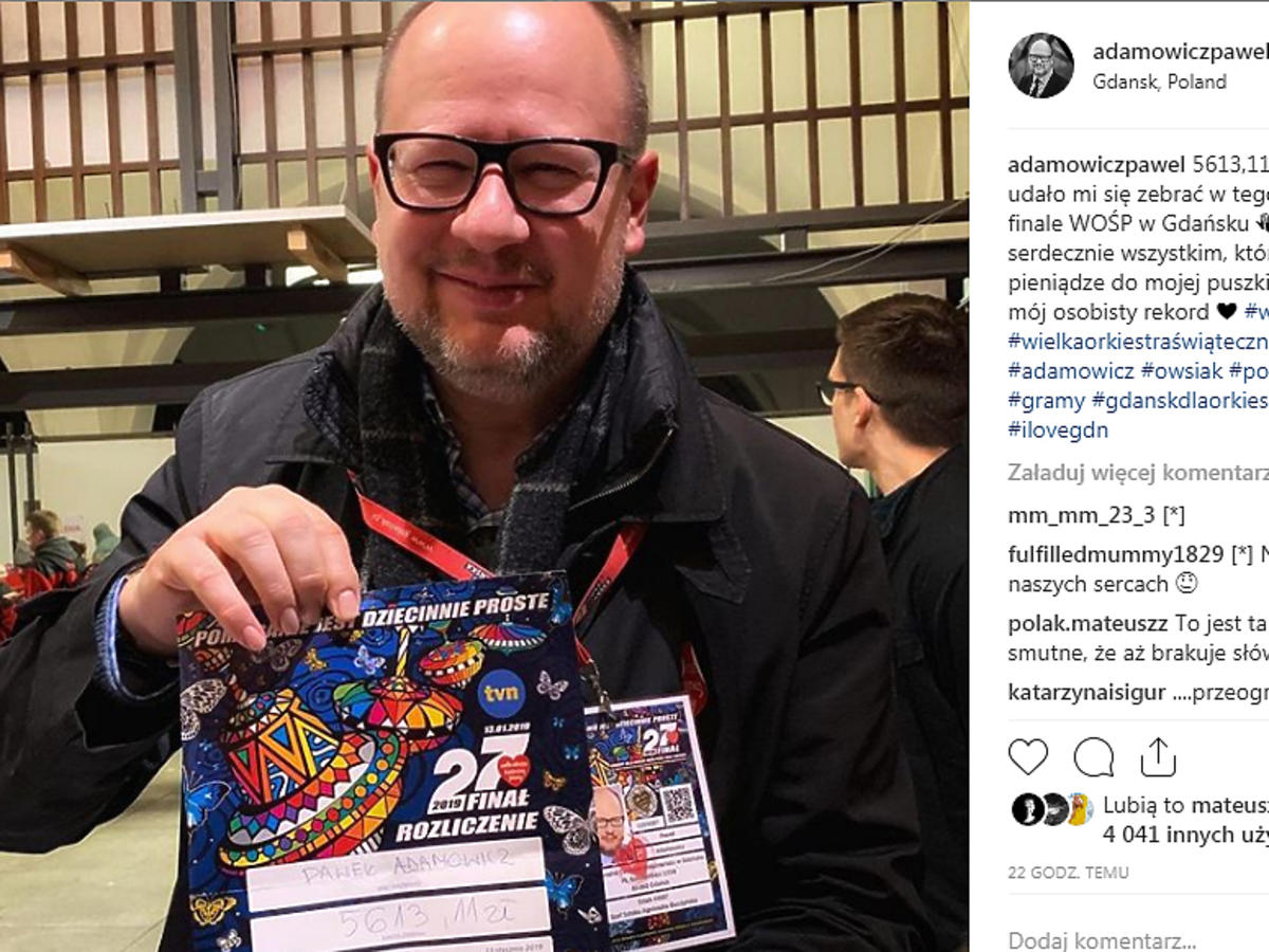 Paweł Adamowicz nie żyje. Kim był? Rodzina, profil na Instagramie 