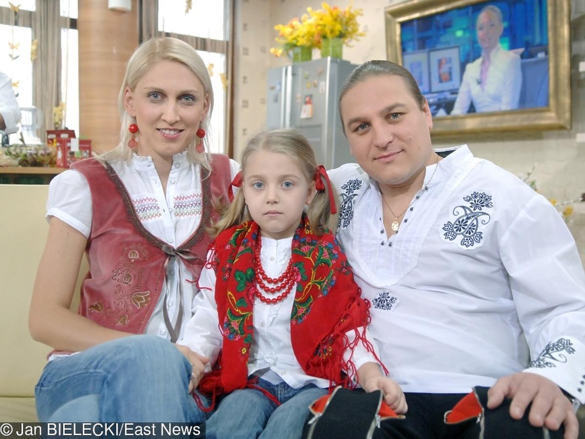 Paweł Golec z córką, Mają i żoną