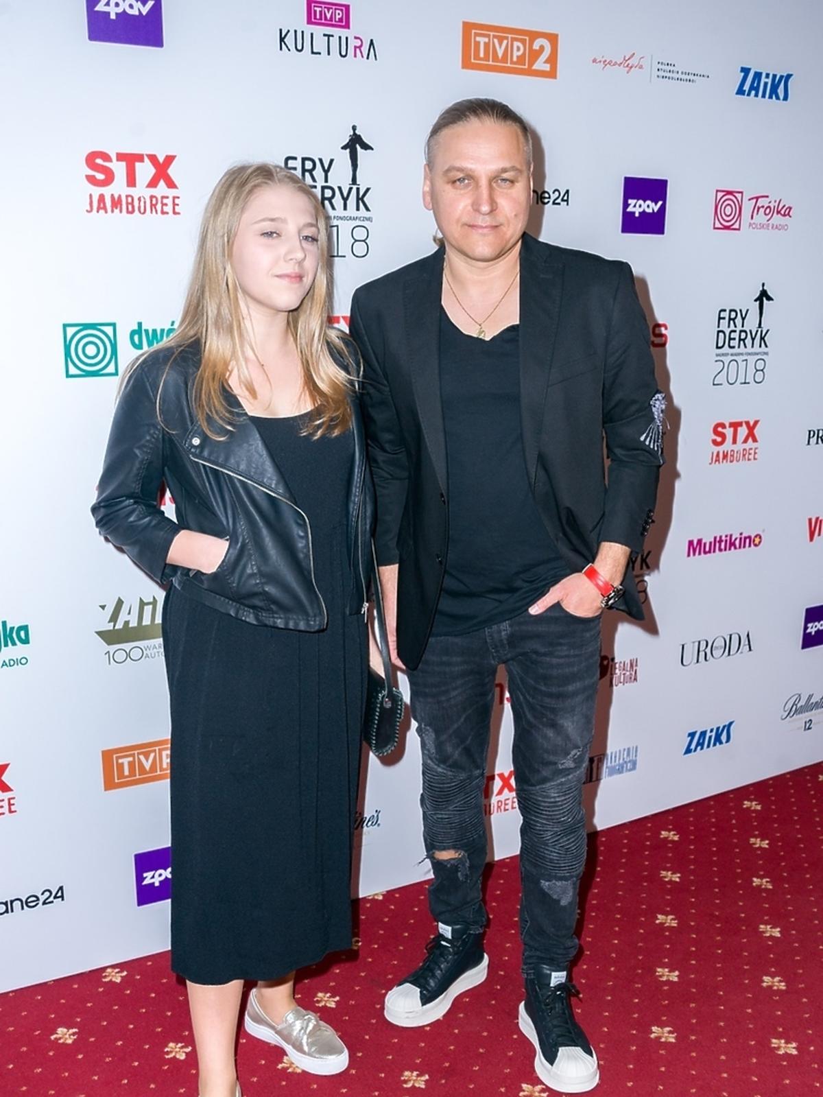 Paweł Golec z córką na Fryderykach 2018