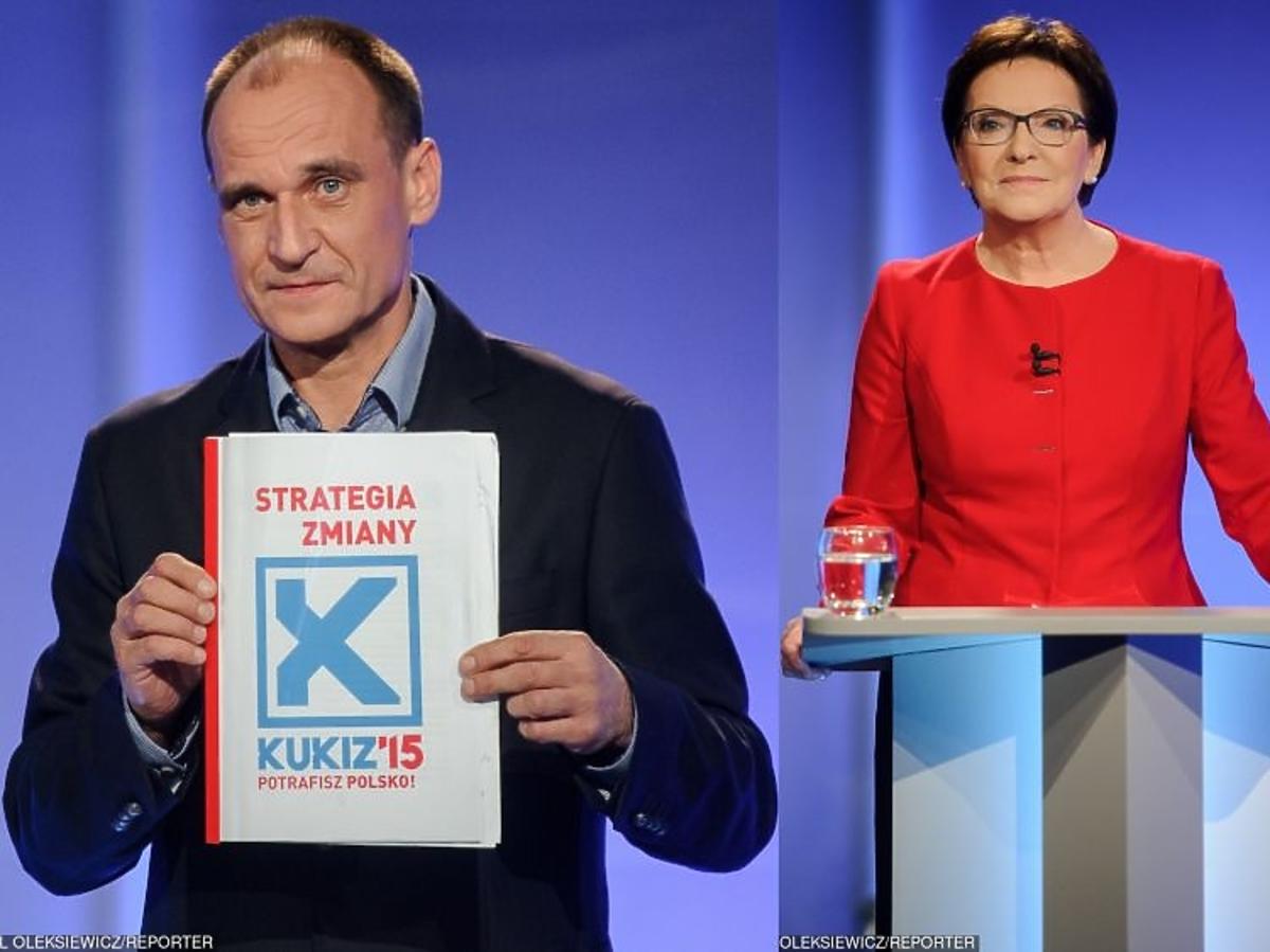 Paweł Kukiz, Ewa Kopacz na debacie przedwyborczej