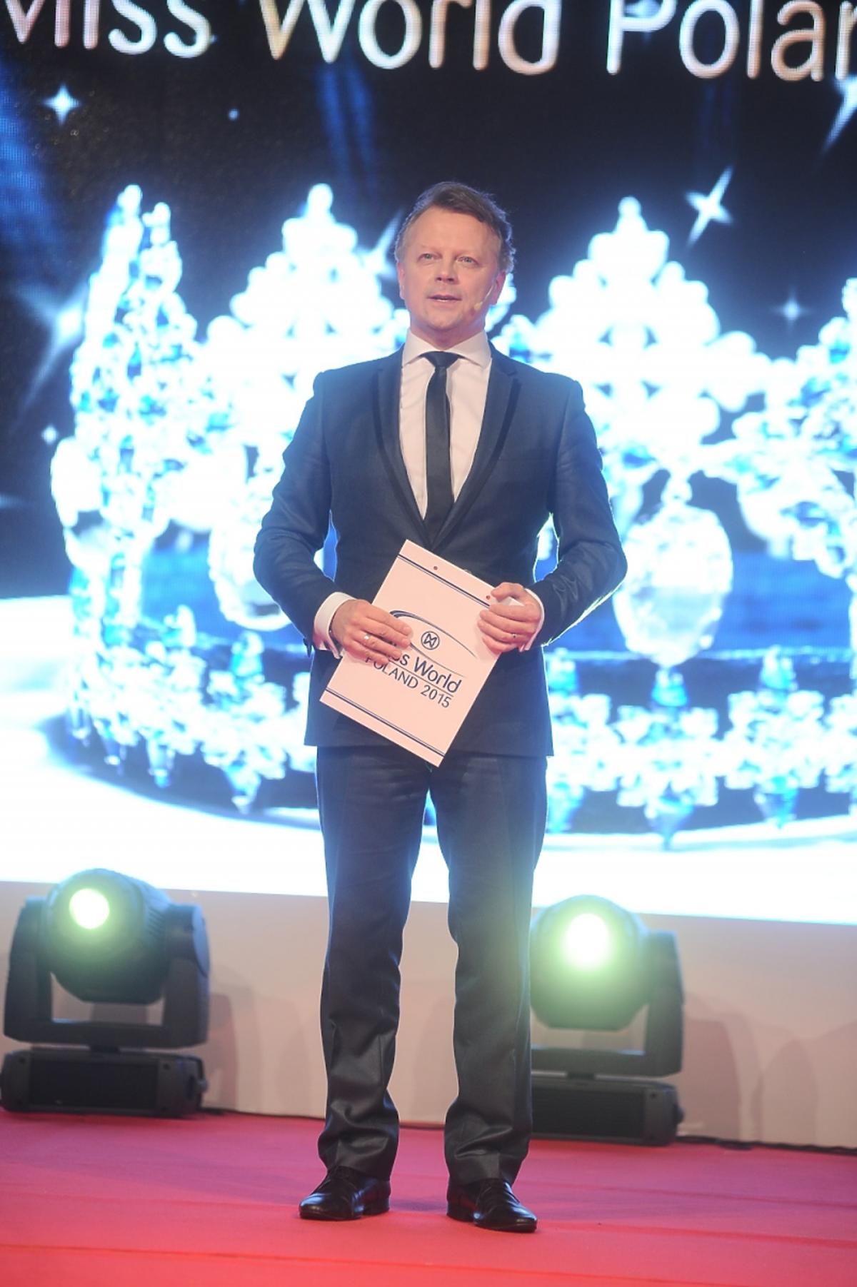 Piotr Szwedes na gali finałowej Miss World Poland 2015