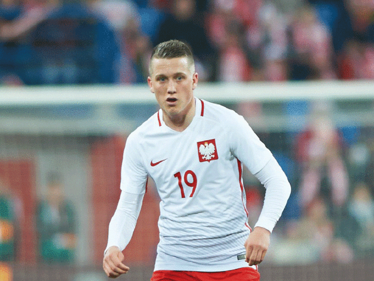 Piotr Zieliński podczas meczu polskiej kadry