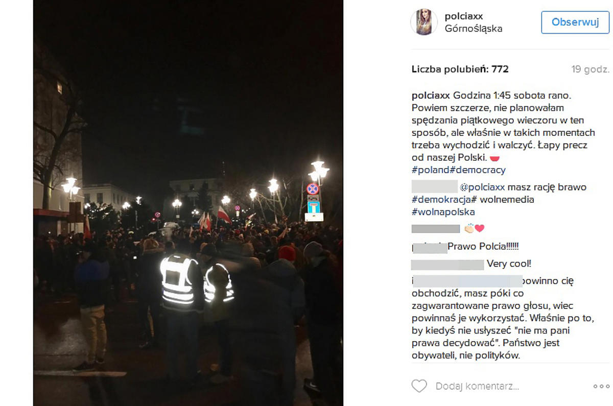 Pola Lis protestowała pod Sejmem