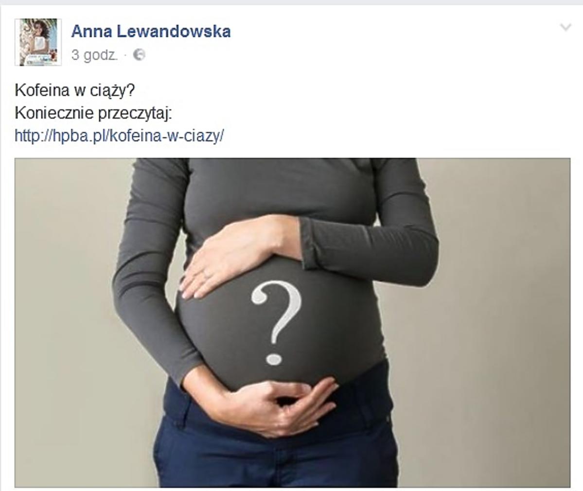 Post Anny Lewandowskiej na Facebooku