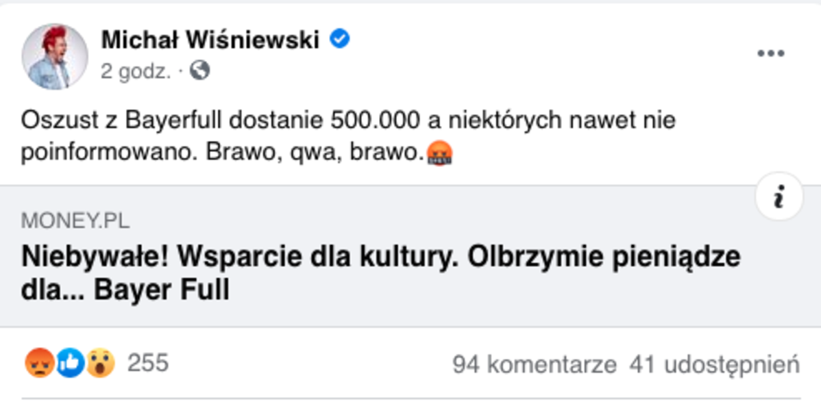 Post Michała Wiśniewskiego