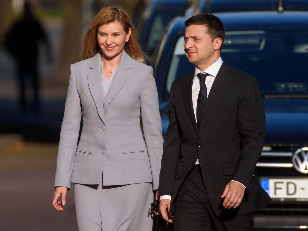 Prezydent Ukrainy z żoną