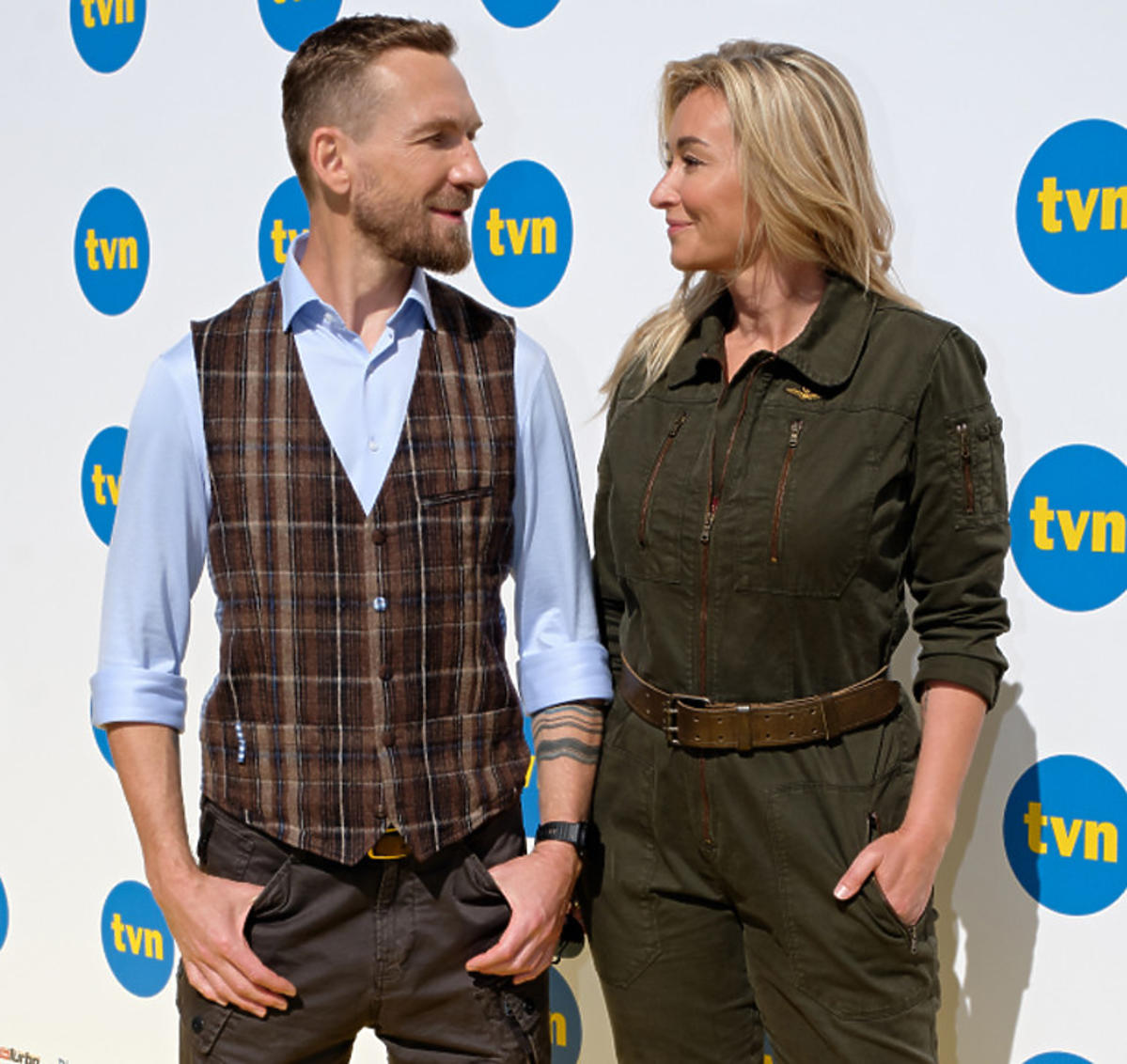 Przemysław Kossakowski i Martyna Wojciechowska na prezentacji jesiennej ramówki TVN 2020