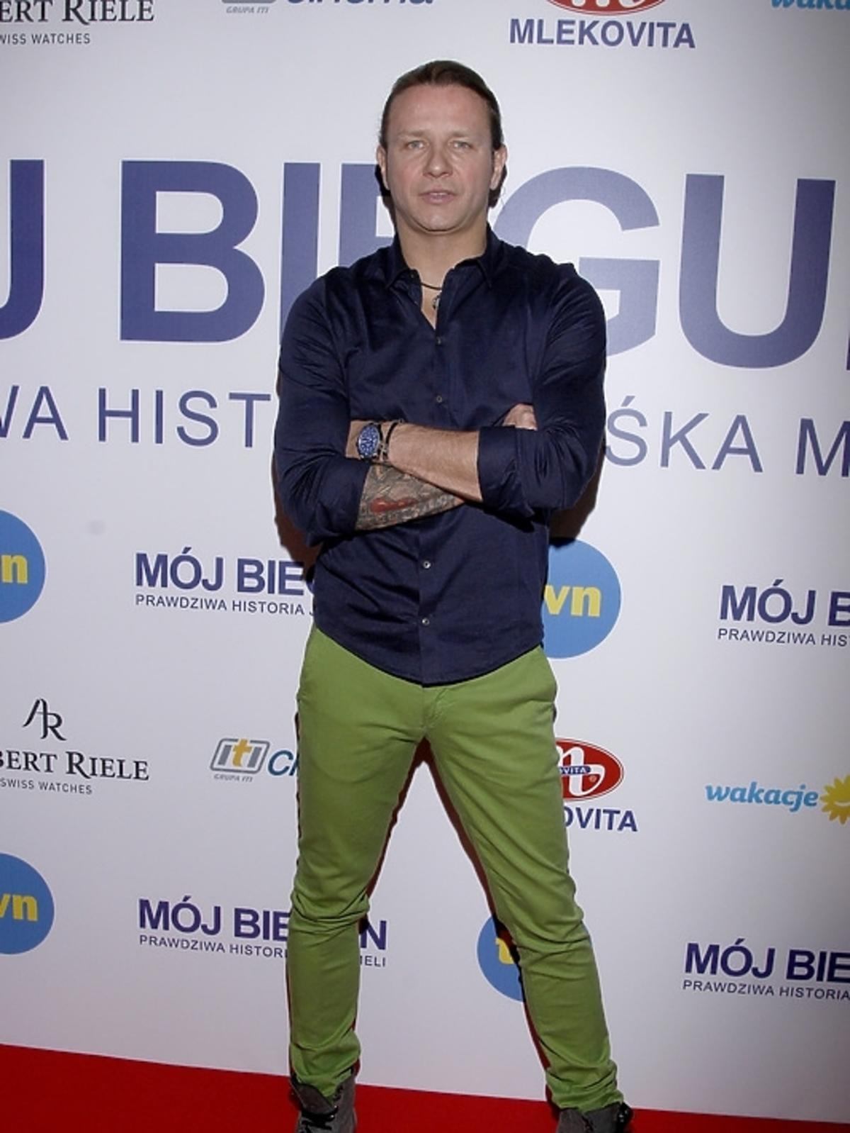 Radosław Majdan na premierze filmu