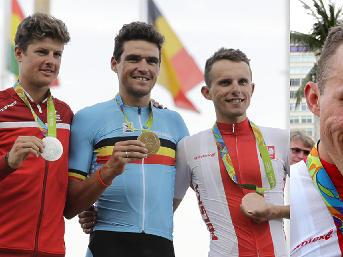 Rafał Majka na podium olimpijskim Rio 2016